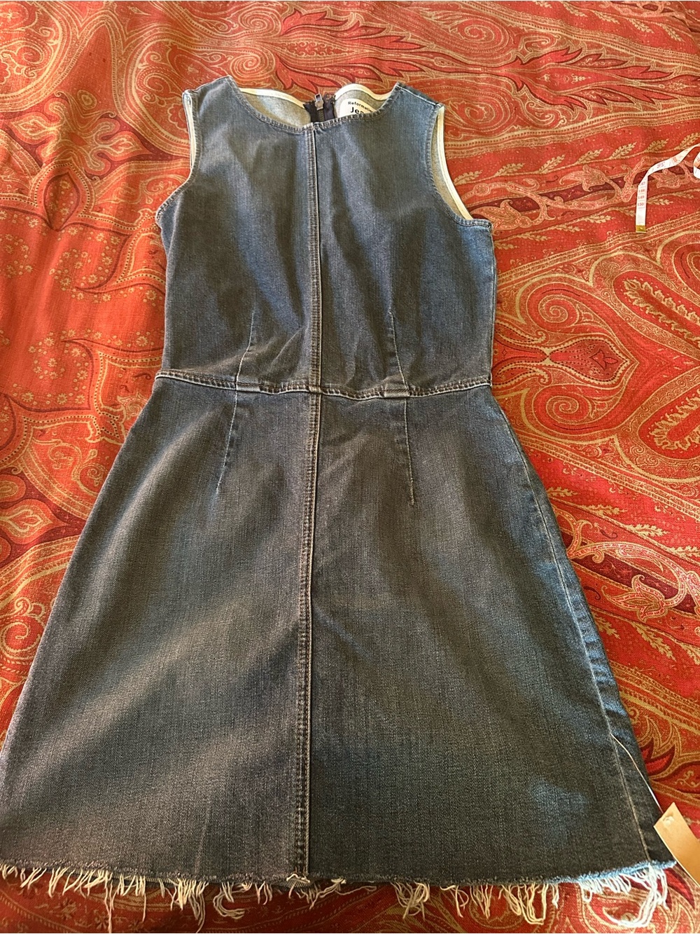 Reformation Blue Denim Sleeveless Zinnia Dress with Back Zipper size 4